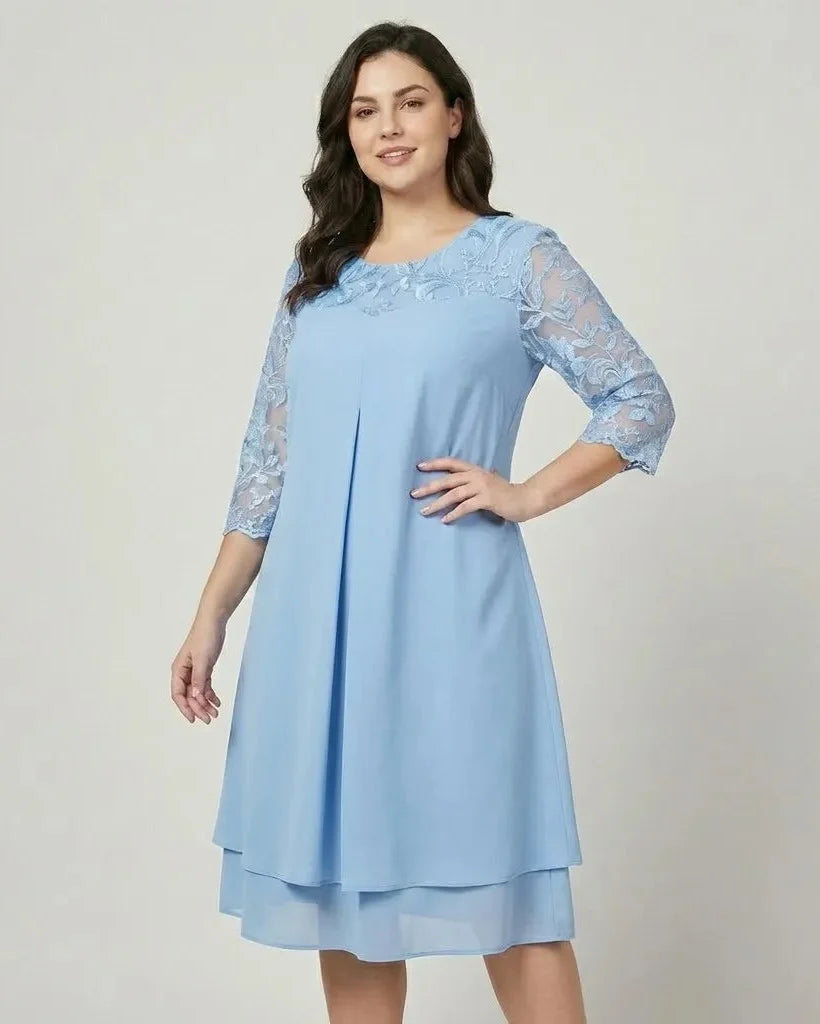 Ľubomila | Elegantné midi šaty so zdobenými rukávmi
