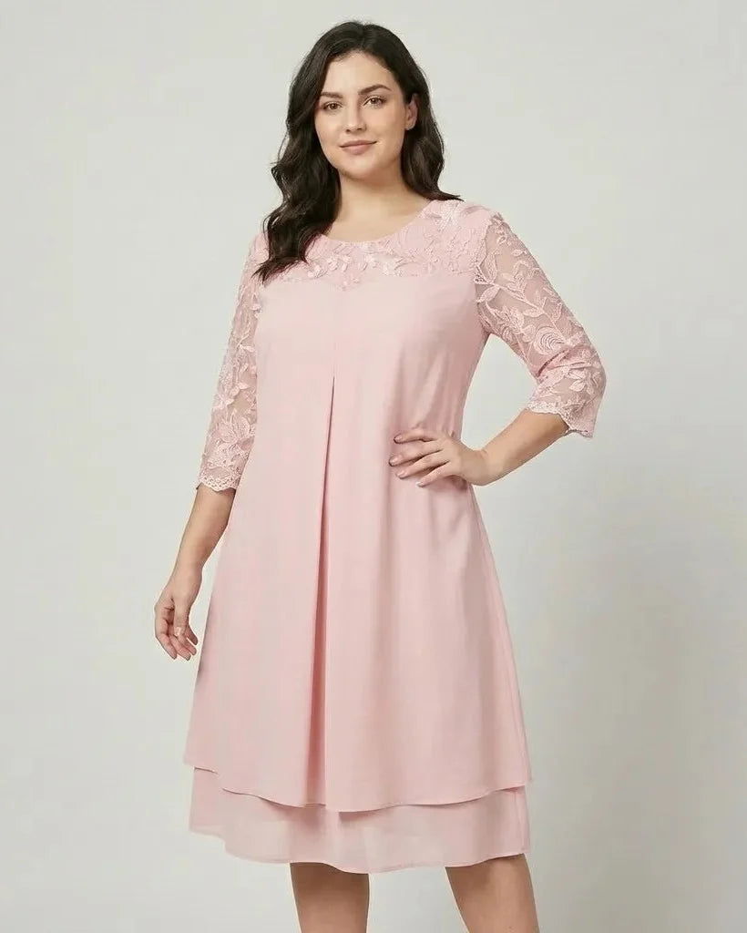 Ľubomila | Elegantné midi šaty so zdobenými rukávmi