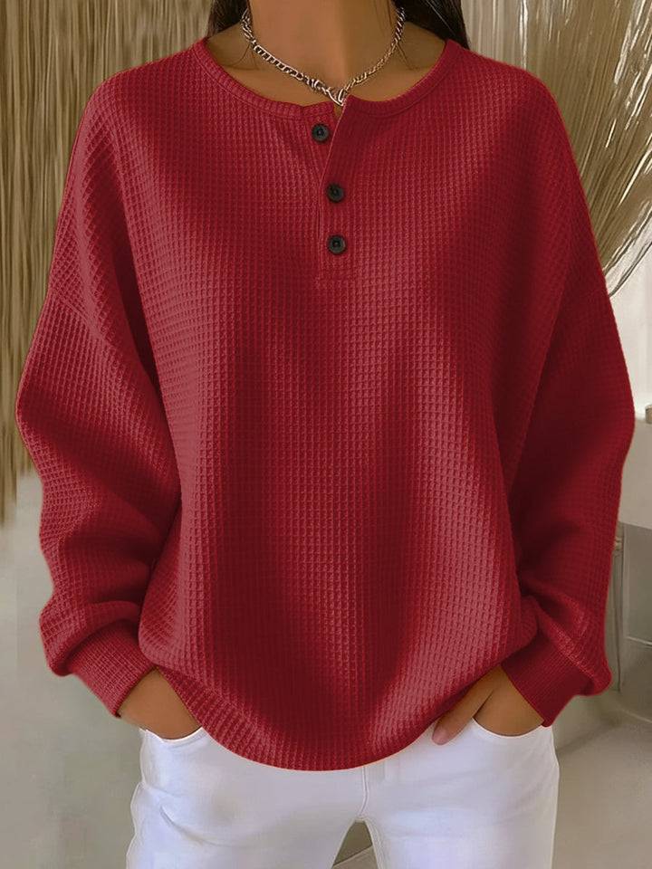 Milagros | Textúrovaná Henley mikina s gombíkmi