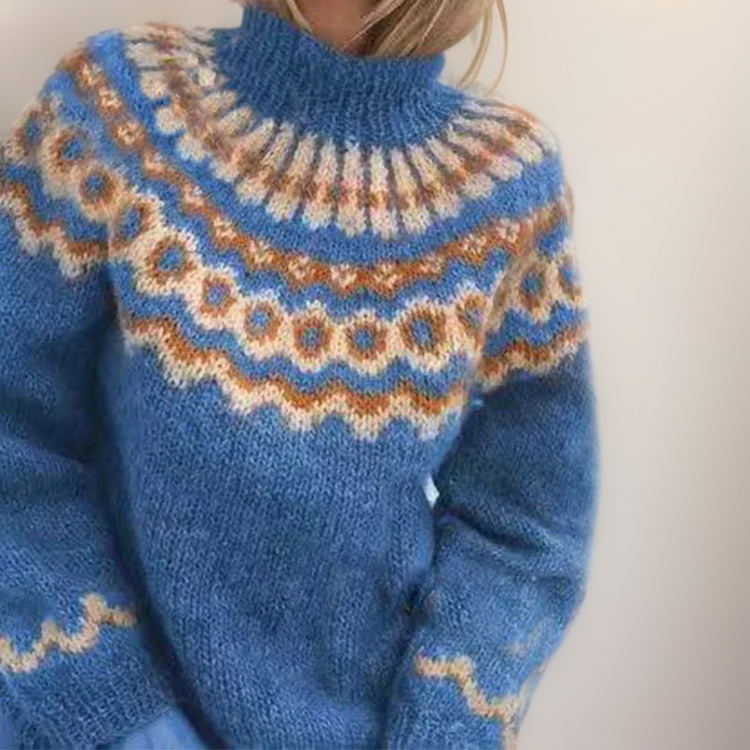 Carla | Vintage pletený sveter s motívom ostrova