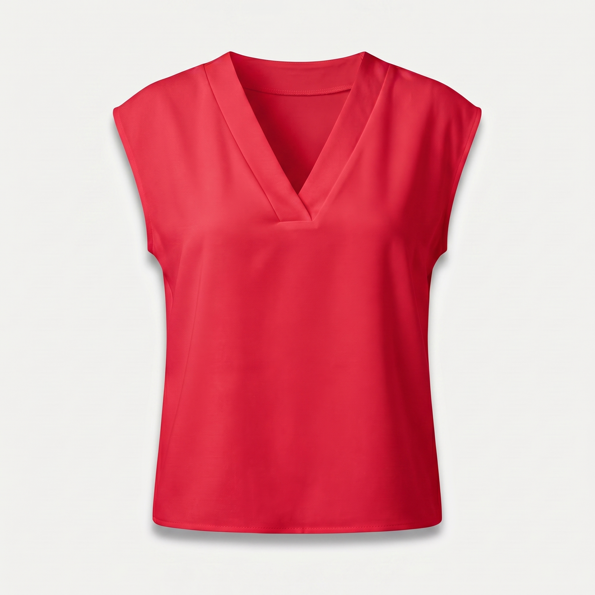 Krepová blúzka s výstrihom do V a krátkymi rukávmi