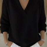 Violeta | Voľný sveter s výstrihom do V-neck