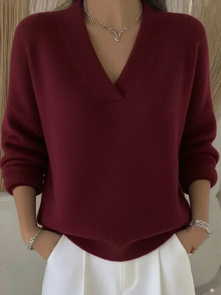 Violeta | Voľný sveter s výstrihom do V-neck
