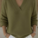 Violeta | Voľný sveter s výstrihom do V-neck
