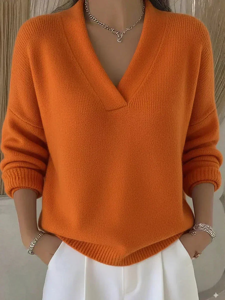 Violeta | Voľný sveter s výstrihom do V-neck