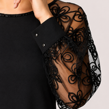 Rastislava | Elegantné čierne šaty s jemnými rukávmi