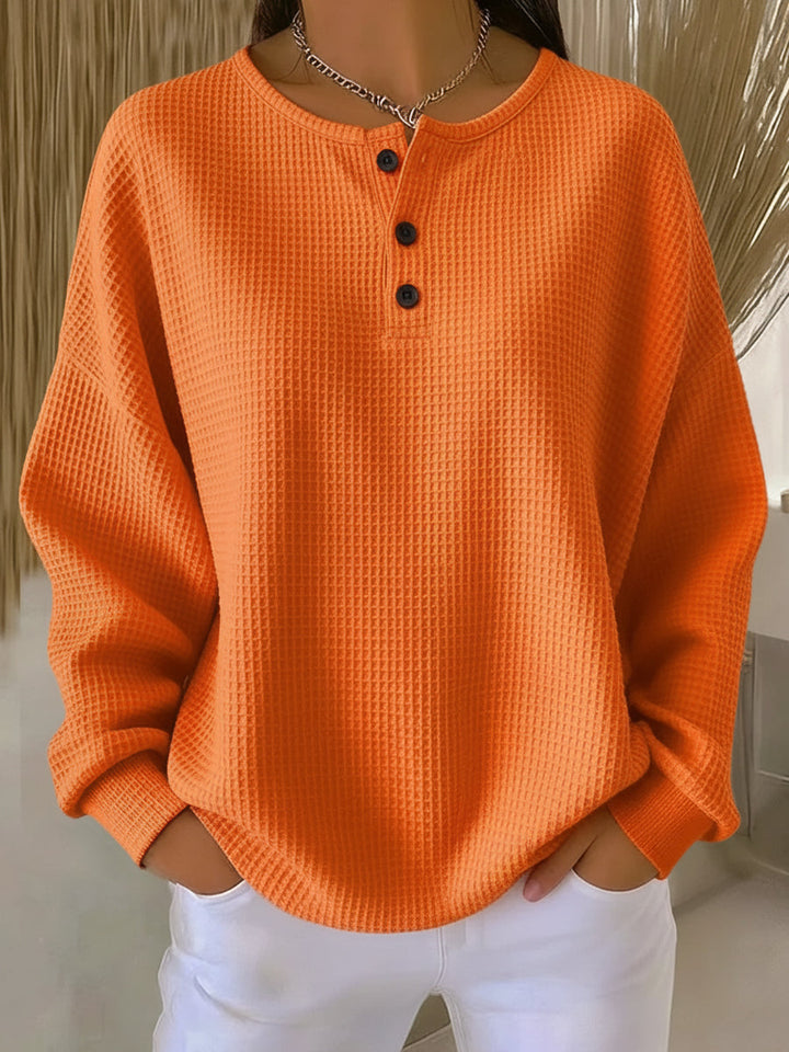 Milagros | Textúrovaná Henley mikina s gombíkmi