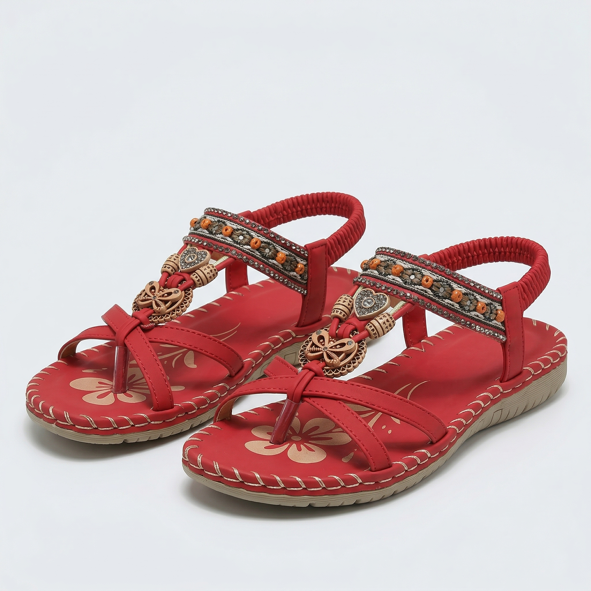 Nízke boho sandále s detailmi